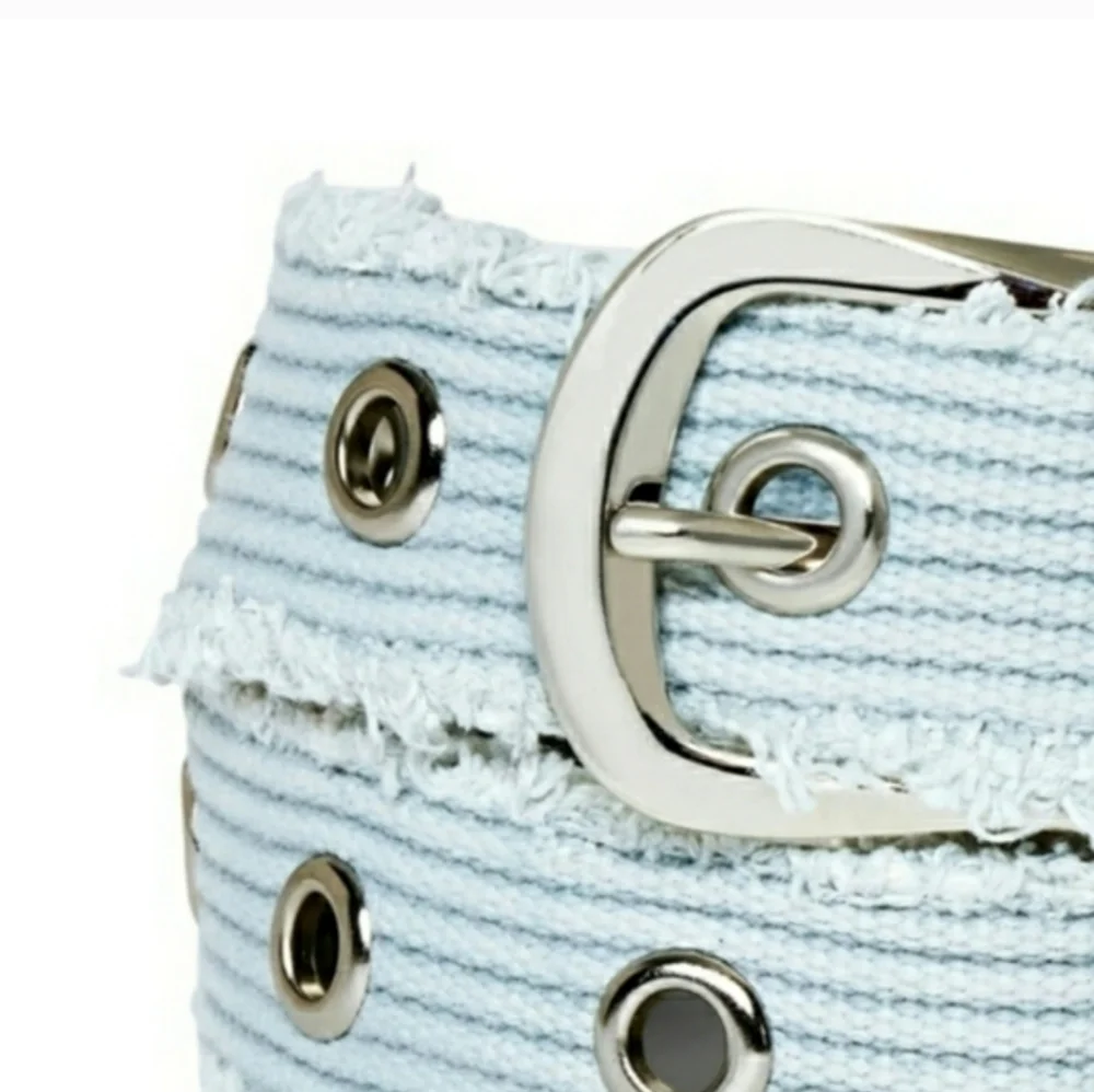 Wild Fable Blue Distressed Frayed Edge Belt Size X-Small - NWT